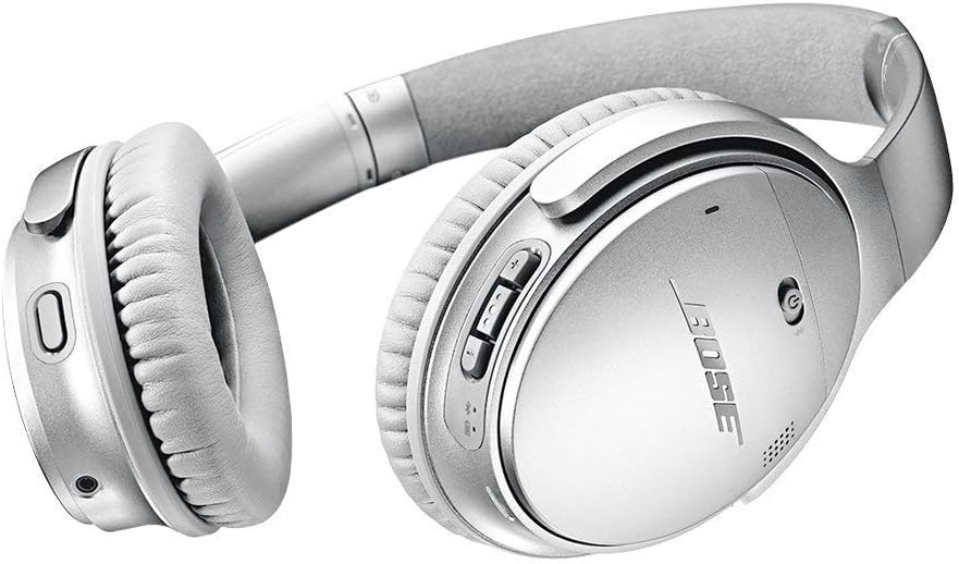 Bose QuietComfort 35 Wireless Headphones II - Stereo - Silver - Wired/Wireless - Bluetooth - 29.5 ft - Over-The-Head - Binaural - Circumaural - 3.93 ft Cable - Noise (Renewed)