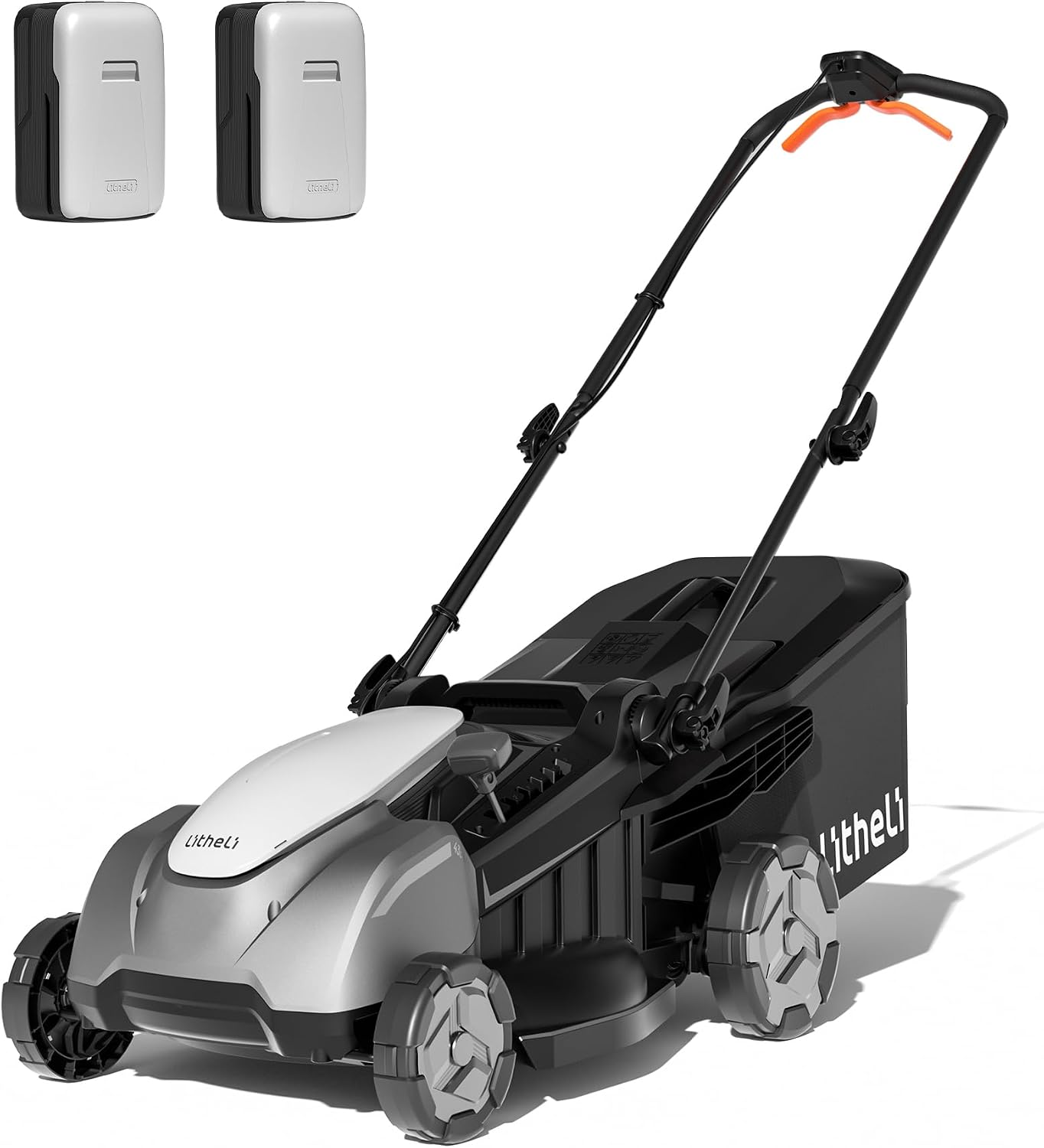 Litheli 40V 18' Lawn Mower Cordless, Electric Mower Battery Powered(2 x 5.0Ah Batteries), Brushless Motor, 2-in-1 Mulching & Bagging