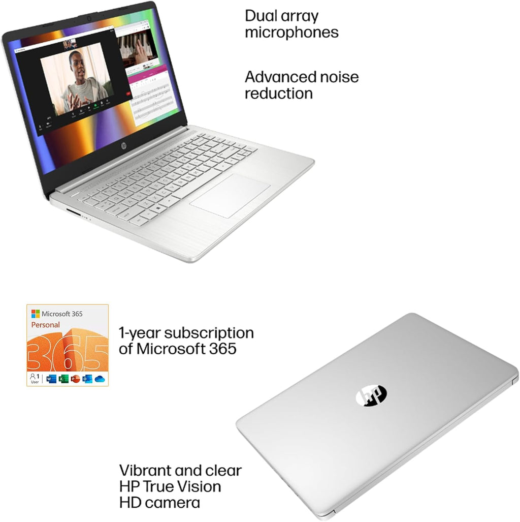 HP Stream 14' HD Laptop | Intel Celeron N4120 Processor, Intel UHD Graphics 600, Microsoft Office 365, 4GB RAM | 128GB Storage, Fast Charge, HDMI, Up to 11 Hours Long Battery Life, Win 11 S