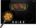 30 Inch Induction Cooktop 7800W, Weceleh 10 Levels Electric Cooktop with 4 BOOST Burners, Bulid-in Induction Stove Top, Bridge-Sync, Safety Lock, Timer, Knob Control, No Plug, 220-240V