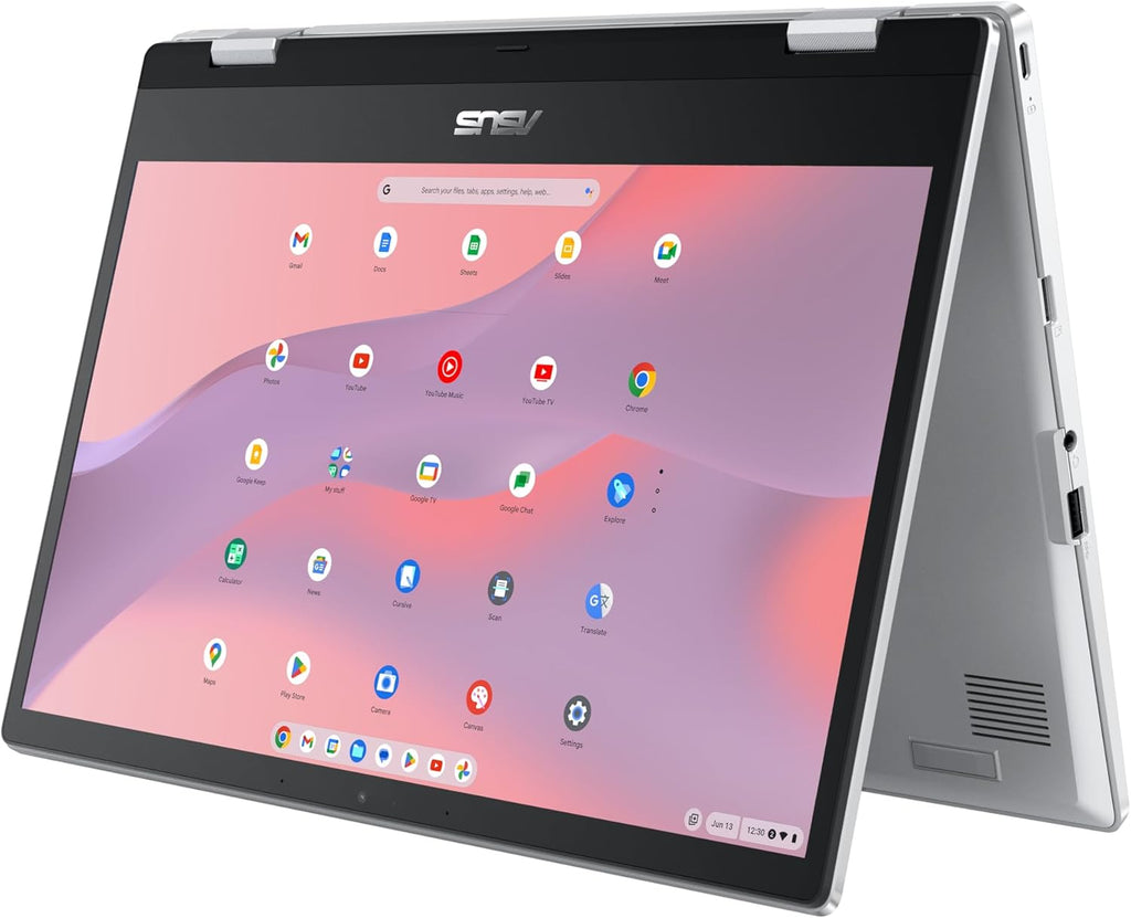 ASUS Chromebook Flip CX1 Convertible Laptop, 14' FHD NanoEdge 360-degree Touchscreen, Intel Celeron N4500 Processor, 128GB eMMC Storage, 8GB RAM, ChromeOS, Transparent Silver, CX1400FKA-AS88FT