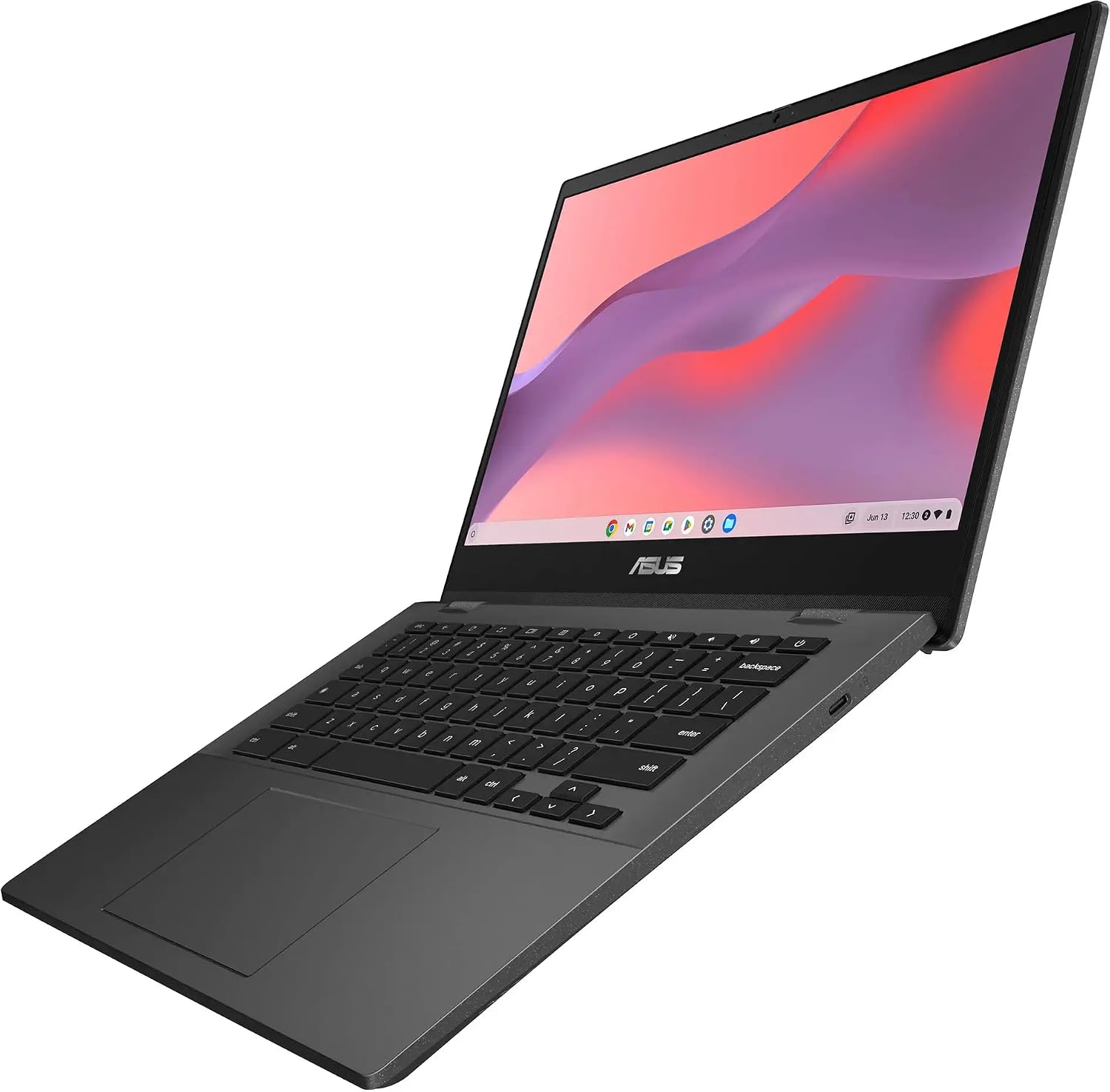 ASUS Chromebook CM1402 Laptop, 14' FHD (1920 x 1080) LED Display, MediaTek Kompanio 520, 8-Core, 4GB RAM, 64GB eMMC, Chrome OS, Gravity Gray, TWE 64GB Micro SD Card