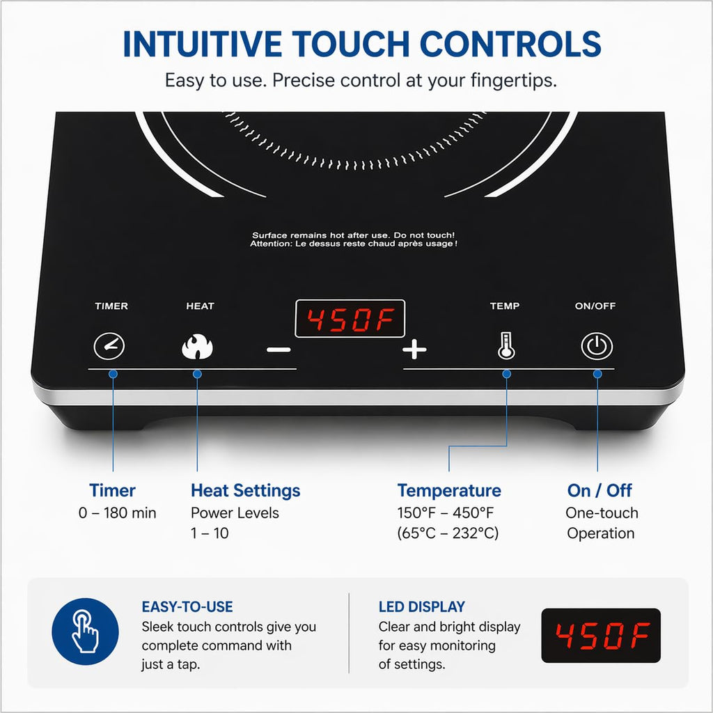 Eurodib C1823 Countertop Induction Cooktop, Single Burner, 120v
