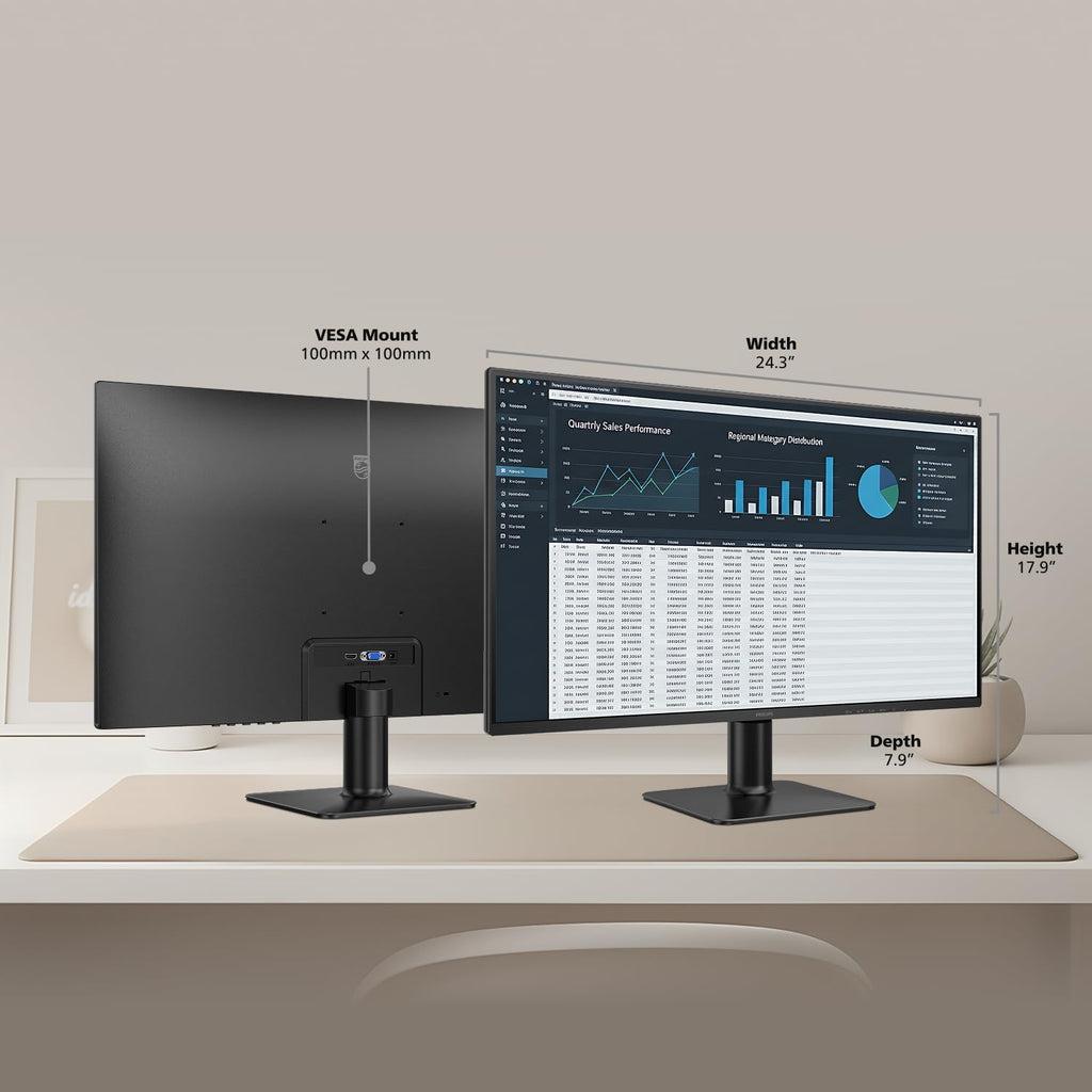 Philips 27E2N2100 27 inch IPS FHD (1920 x 1080) 120Hz Gaming Office Monitor, VESA, HDMI x1, VGA Port x1, Eye Care, 4 Year Advance Replacement Warranty