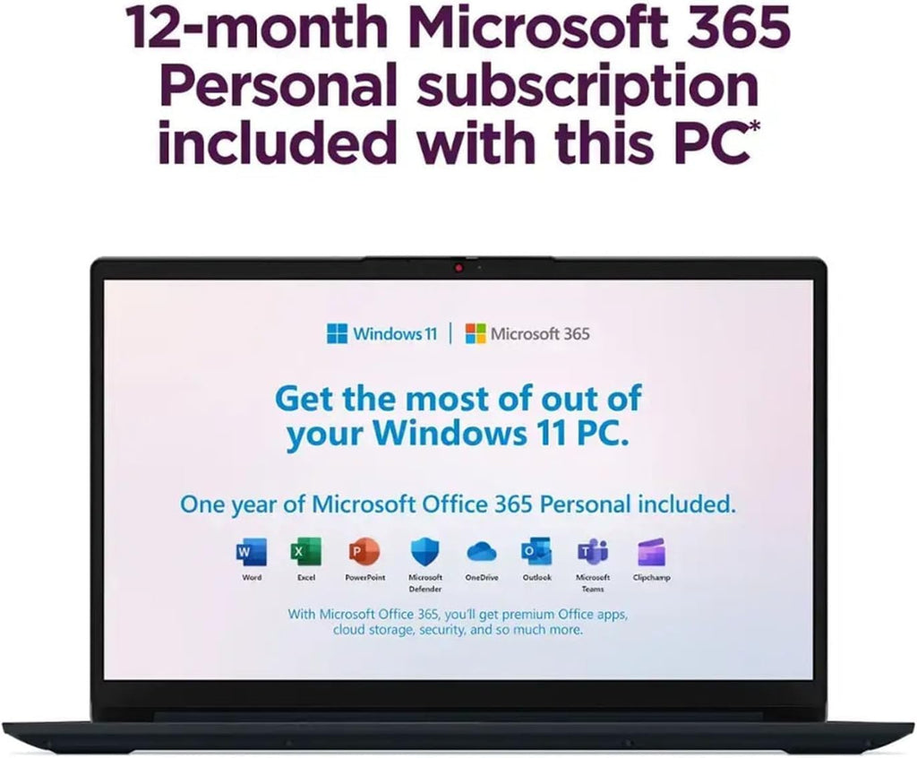 Lenovo IdeaPad 15.6 inch Laptop Computer with Microsoft 365 Home and Business • 8GB RAM • 256GB PCIe SSD • Intel Core • Wi-Fi 6 • 1TB Cloud Storage • 11HR Battery • Windows 11