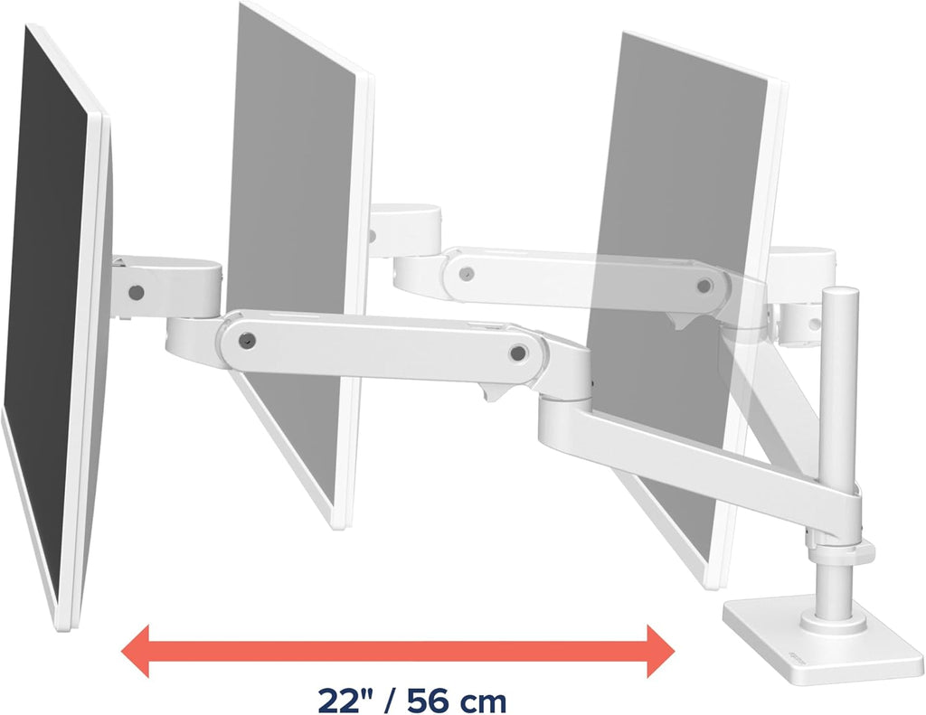 Ergotron – Upgraded LX Pro Premium Monitor Arm, Single Monitor Desk Mount – fits Flat Curved Ultrawide Computer Monitors up to 34 Inches, 4 to 22 lbs, VESA 75x75mm or 100x100mm – Tall Pole, White