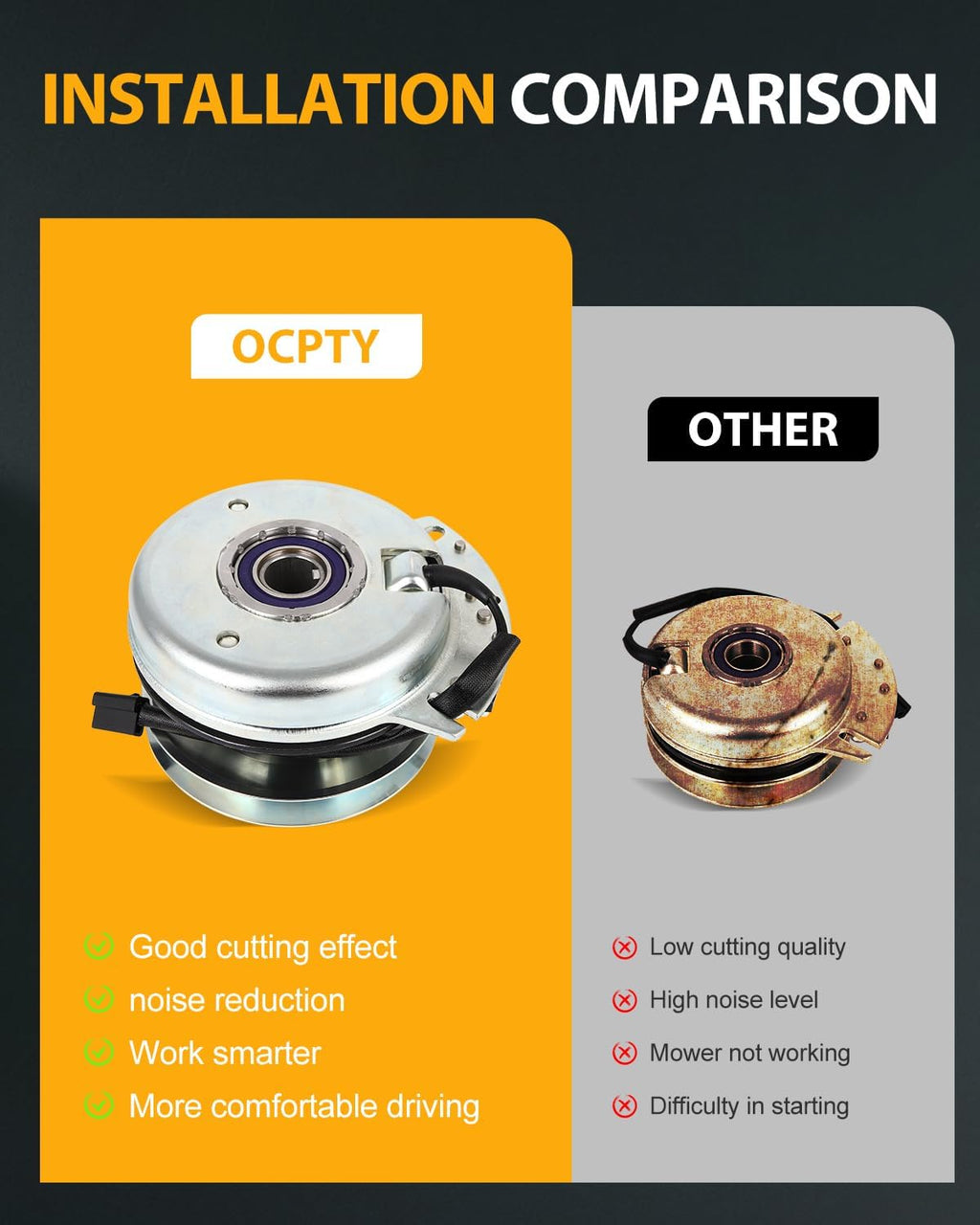 917-04552 OCPTY Electric Lawn Mower Clutch Replacement for Warner:5219-107 5219-147 5219-98,for TROY BILT:717-05122A 917-05122A,for CUB CADET/MTD:717-05122A 917-05122A 717-04552 717-04552A PTO Clutch