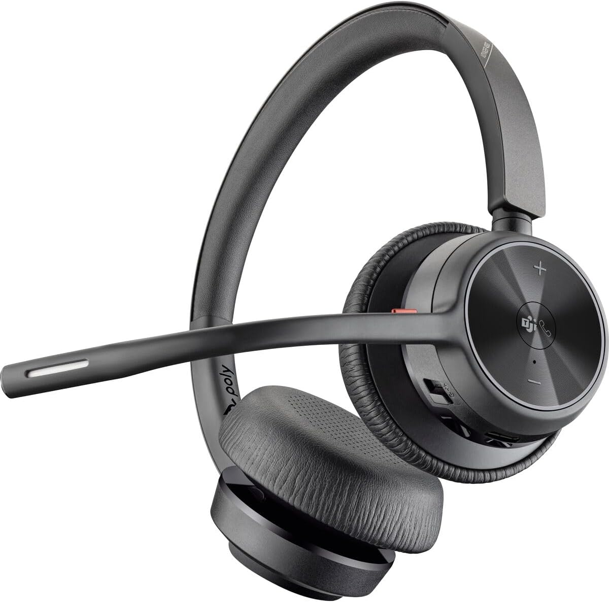 Poly - Voyager 4320 UC Wireless Headset (Plantronics) - Headphones with Boom Mic - Connect to PC/Mac via USB-A Bluetooth Adapter, Cell Phone via Bluetooth - Works with Teams (Certified), Zoom & More