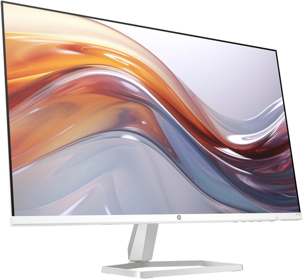 HP Series 5 527sa Monitor w/Speakers 94F48AA#ABA Bundle with Docztorm Dock, 27' Full HD IPS (1920x1080) Display, 2X HDMI, Flicker-Free, Ideal for Home & Business, White/Silver (2025 Latest Model)