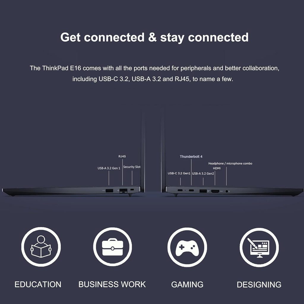 Lenovo ThinkPad E16 Business AI PC Laptop (16' FHD+ Touchscreen, Intel 12-Core Ultra 5 125U (> i7-1355U), 16GB DDR5, 512GB SSD), Fingerprint Reader, Backlit KB, Thunderbolt 4, Ethernet, Win 11 Pro