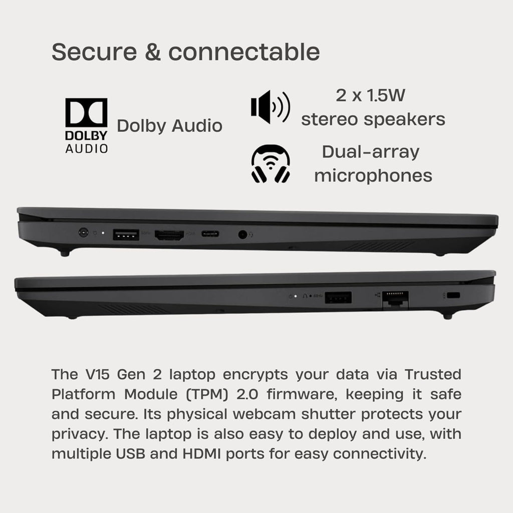Lenovo 15.6' Laptop Computer for Business and Home, FHD, Intel Processor, 16GB DDR4 RAM, 1TB PCIe SSD, WiFi 6, Bluetooth 5.2, HDMI, Type-C, Black