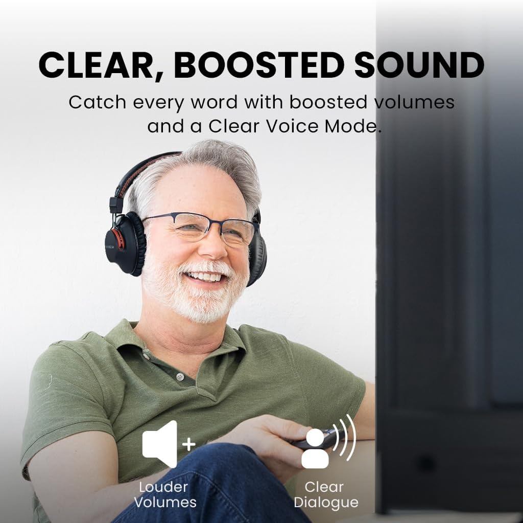 Avantree HT41899 Plus 2 - Dual Bluetooth Wireless Headphones for TV Watching with Transmitter & Charging Docks, aptX Adaptive & Low Latency Support, Compatible with Optical & 3.5mm AUX TVs