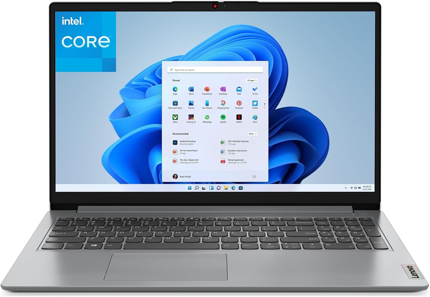 Lenovo 2026 Laptop Computers for Student, 15.6' FHD, Intel N4000 Processor, Copilot AI, 8GB DDR4 RAM, 128GB PCIe SSD, WiFi6, Type-C, Webcam, Numeric Keypad, Long Battery, Portable Design, Cloud Grey