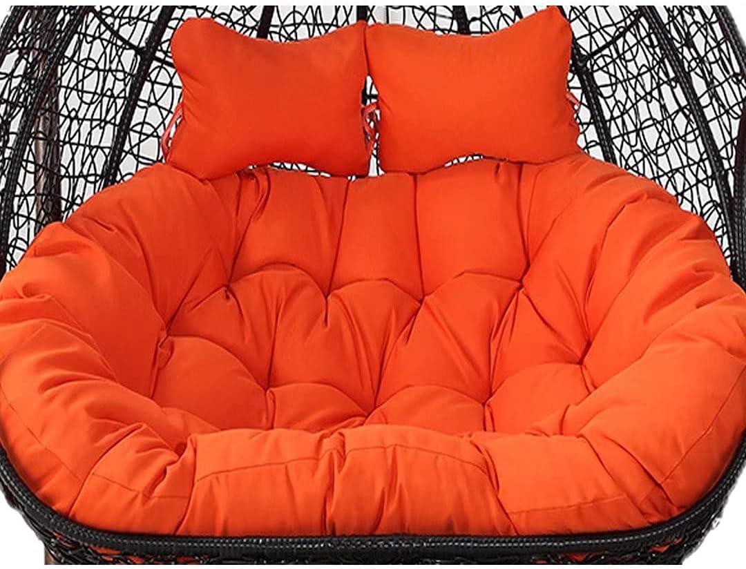 Double Hanging Wicker Rattan Egg Swing Cushion Replacement, 52 inch, 2 Person Hanging Hammock Chair Washable, Sun-Resistant