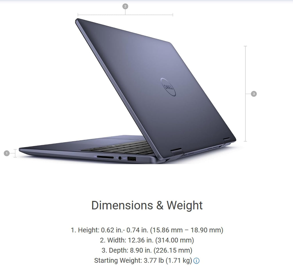 Dell - Inspiron i7445 Touchscreen 2-in-1 Laptop，14' FHD Display, AMD Ryzen5 8640HS, Backlit Keyboard, Fingerprint, 16 GB DDR5, 512 GB SSD, Windows 11 Pro, w/Accessories