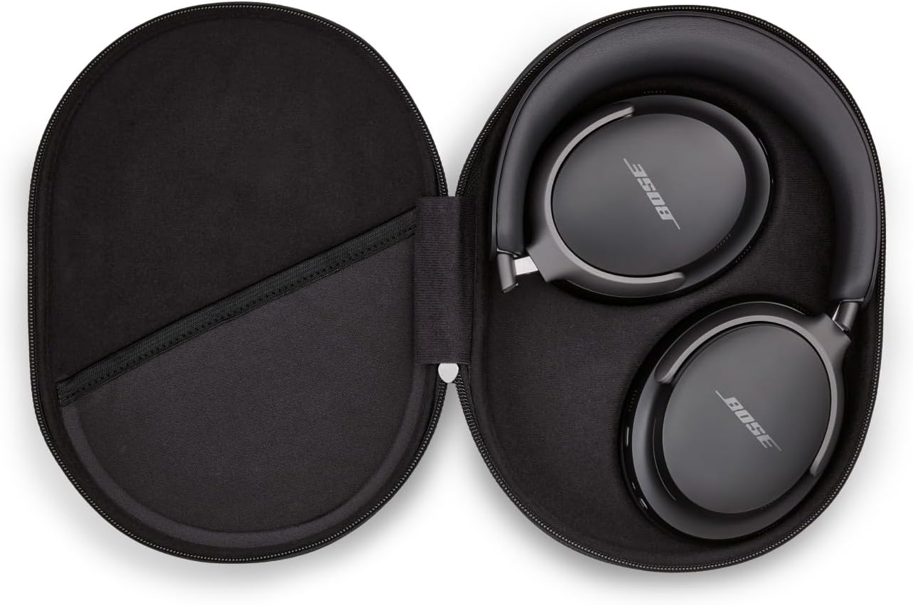Bose QuietComfort Ultra Wireless Noise Cancelling Headphones with Spatial Audio, Over-The-Ear Headphones with Mic, Up to 24 Hours of Battery Life, Black (Renewed)