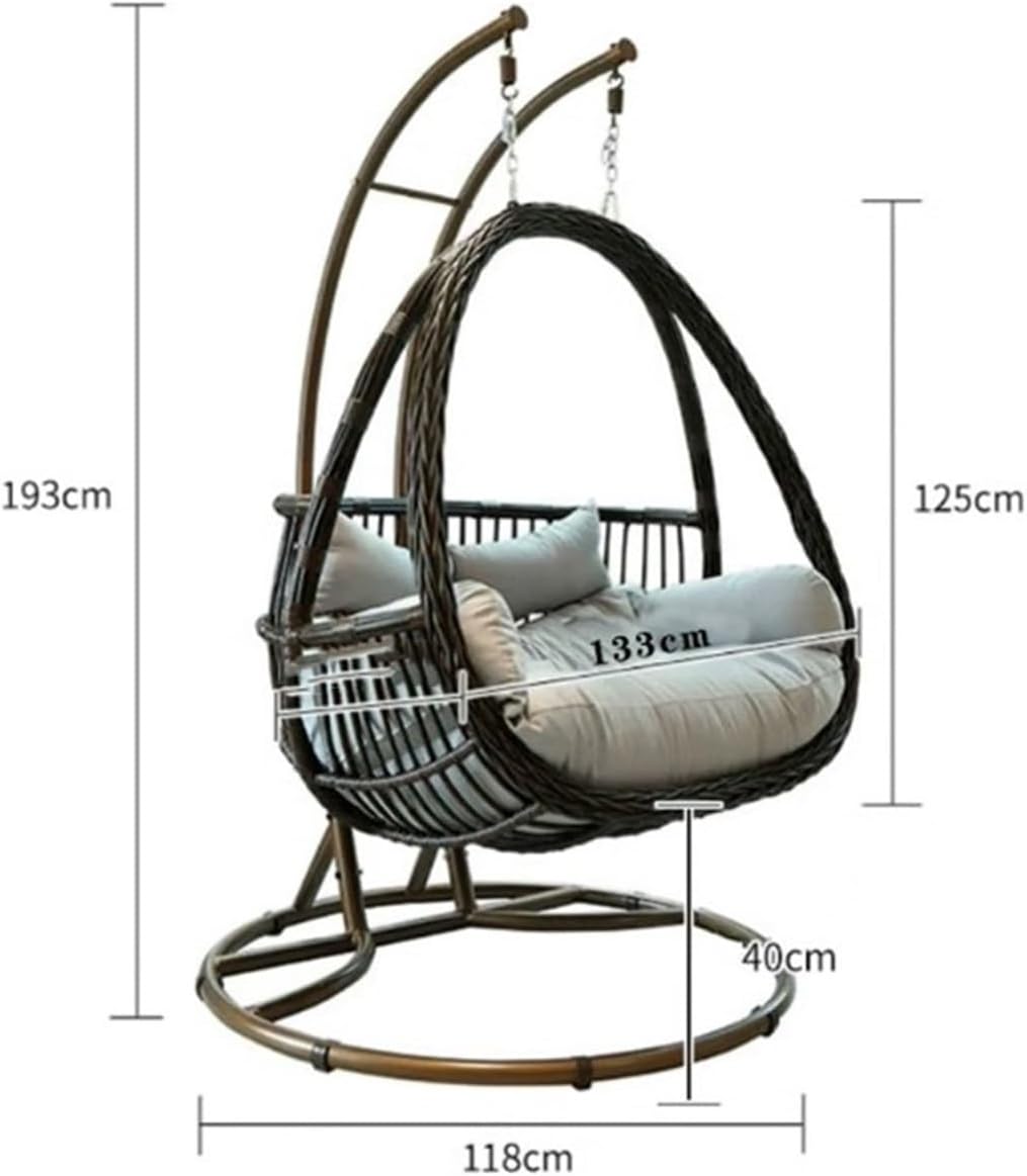Home Rattan Chairs- Hanging Basket Hammock Indoor Household Rocking Chair Balcony Hanging Basket Chair Leisure Outdoor Courtyard Rocking Basket Swing Hanging Chair Patio Lounge Chair