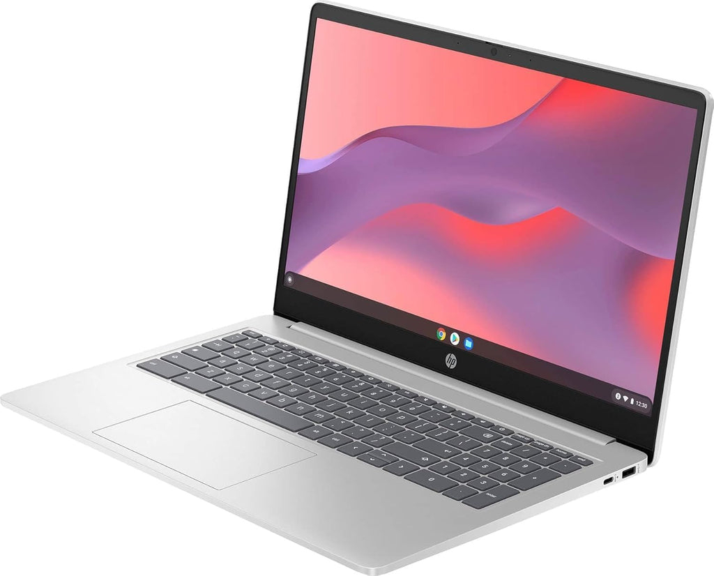HP Chromebook 15 Laptop ( 15.6' Anti-Glare, Intel N200, 8GB DDR5 RAM, 192GB Storage (64GB eMMC + 128GB SD), 4-Core(> i3-1115G4), Numeric KB) Home & Student, Webcam w/Shutter, Wi-Fi, Chrome OS, Silver