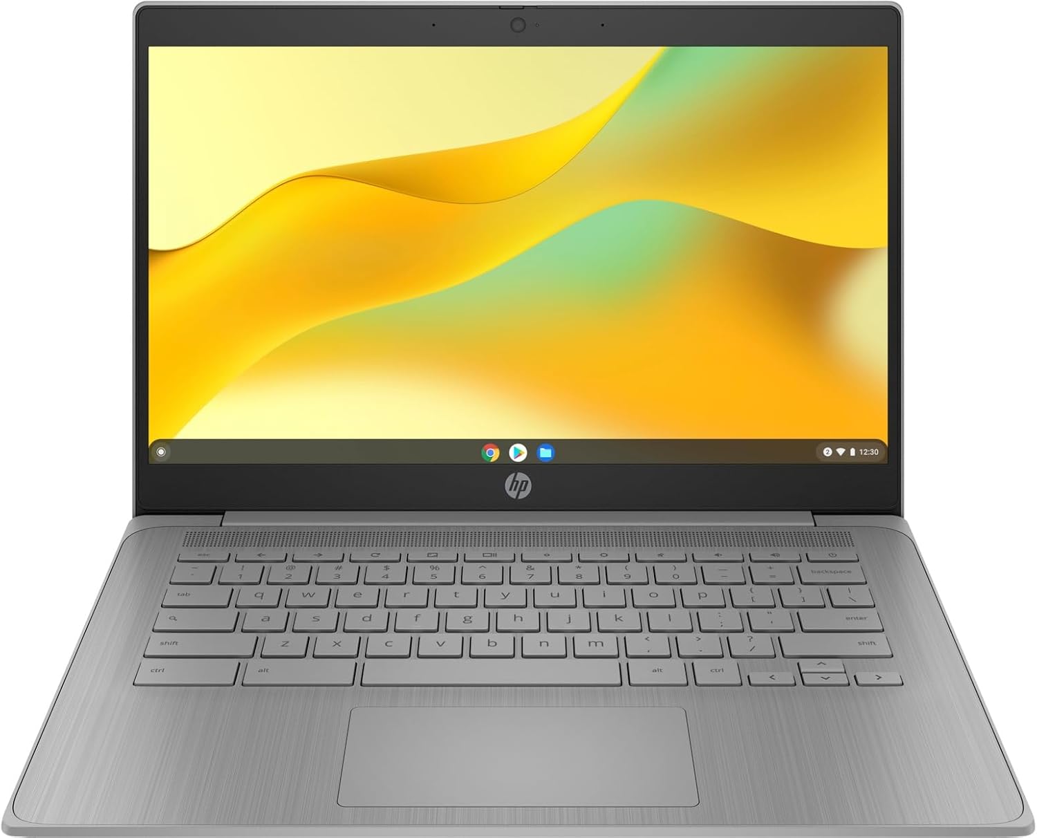 HP Chromebook 14 Laptop (14' HD, Intel 4-Core Celeron N4120, 4GB RAM, 192GB Storage(64GB+128GB SD Card)) for Home & Student, Light Weight & 14-Hr Battery Life, Webcam, Wi-Fi, IST HUB, Chrome OS, Grey