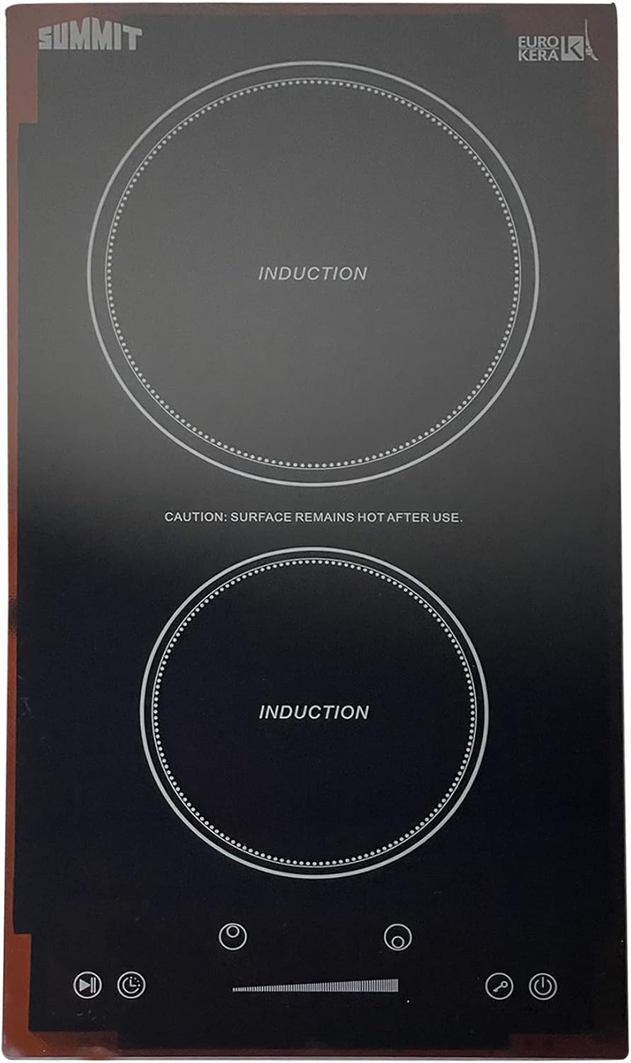 Summit 12' Induction Cooktop, 2 Cooking Zones, 115V Electric Cooktop, ADA Compliant Design, Black- SINC2B115