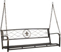 VINGLI Upgraded Metal Patio Porch Swing, 660 LBS Weight Capacity Steel Porch Swing Chair for Outdoors, Heavy Duty Swing Chair, Bench Swing for Gardens & Yards (Antique Bronze)