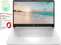 HP 14' LED Business Laptop Computer, Intel Quad-Core N150 Processor, Windows 11 S & 1-Year Microsoft Office 365 Included, PLUSERA Earphones (Silver, 8GB RAM | 384GB Storage)