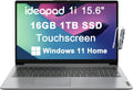 Lenovo IdeaPad 15.6' FHD Touchscreen Laptop (16GB RAM, 1TB SSD, Intel 6-Core i3-1215U (> i5-1135G7)), Narrow Bezel, Webcam, 10-Hr Long Battery Life, Wi-Fi 6, IST Hub, Win 11 Home S Mode, Cloud Grey