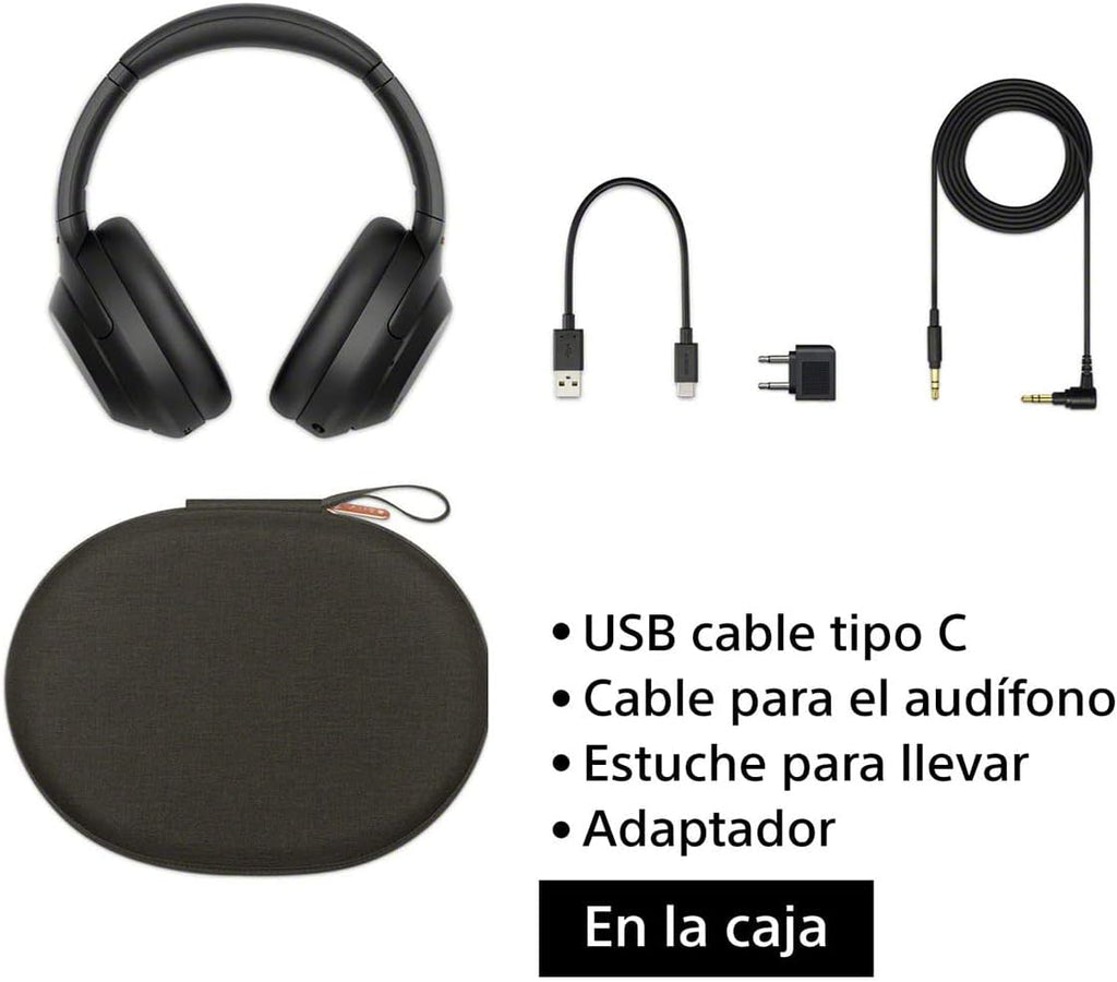 Sony WH-1000XM4 Wireless Premium Noise Canceling Overhead Headphones - 30hr Battery Life, Over Ear Style with Mic for Phone-Call and Alexa Voice Control - Black International Version