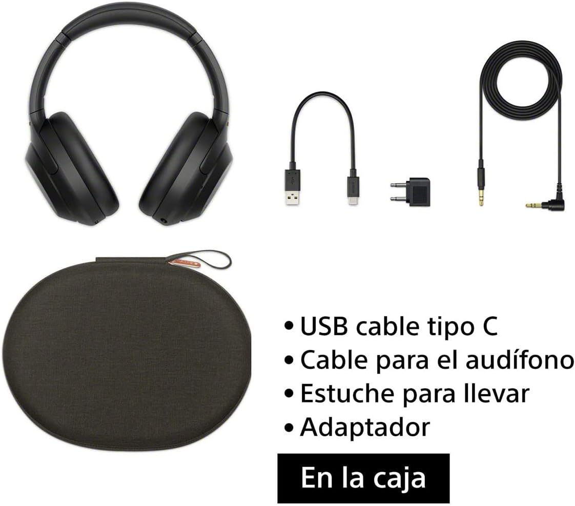Sony WH-1000XM4 Wireless Premium Noise Canceling Overhead Headphones - 30hr Battery Life, Over Ear Style with Mic for Phone-Call and Alexa Voice Control - Black International Version