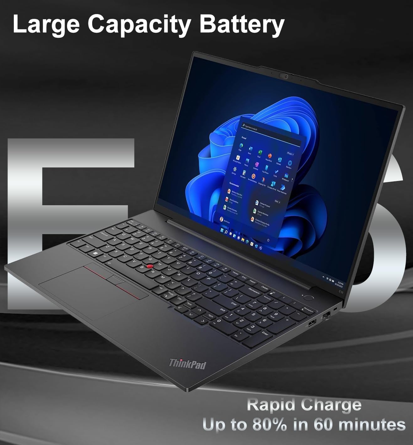 Lenovo ThinkPad E16 Business AI PC Laptop (16' FHD+ Touchscreen, Intel 12-Core Ultra 5 125U (> i7-1355U), 32GB DDR5, 1TB SSD), Backlit, Fingerprint Reader, Thunderbolt 4, Ethernet, Wi-Fi, Win 11 Pro