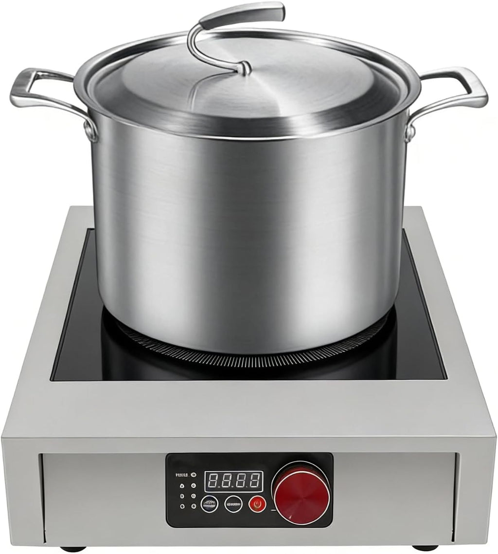 Commercial Induction Cooktop, Professional Electric Stove Hot Plate 3500W 110V with Led Display, Portable Induction Burner Single Stove Burner Electric for Cooking, 17.72 * 13.78 * 4.72 In, 电磁炉
