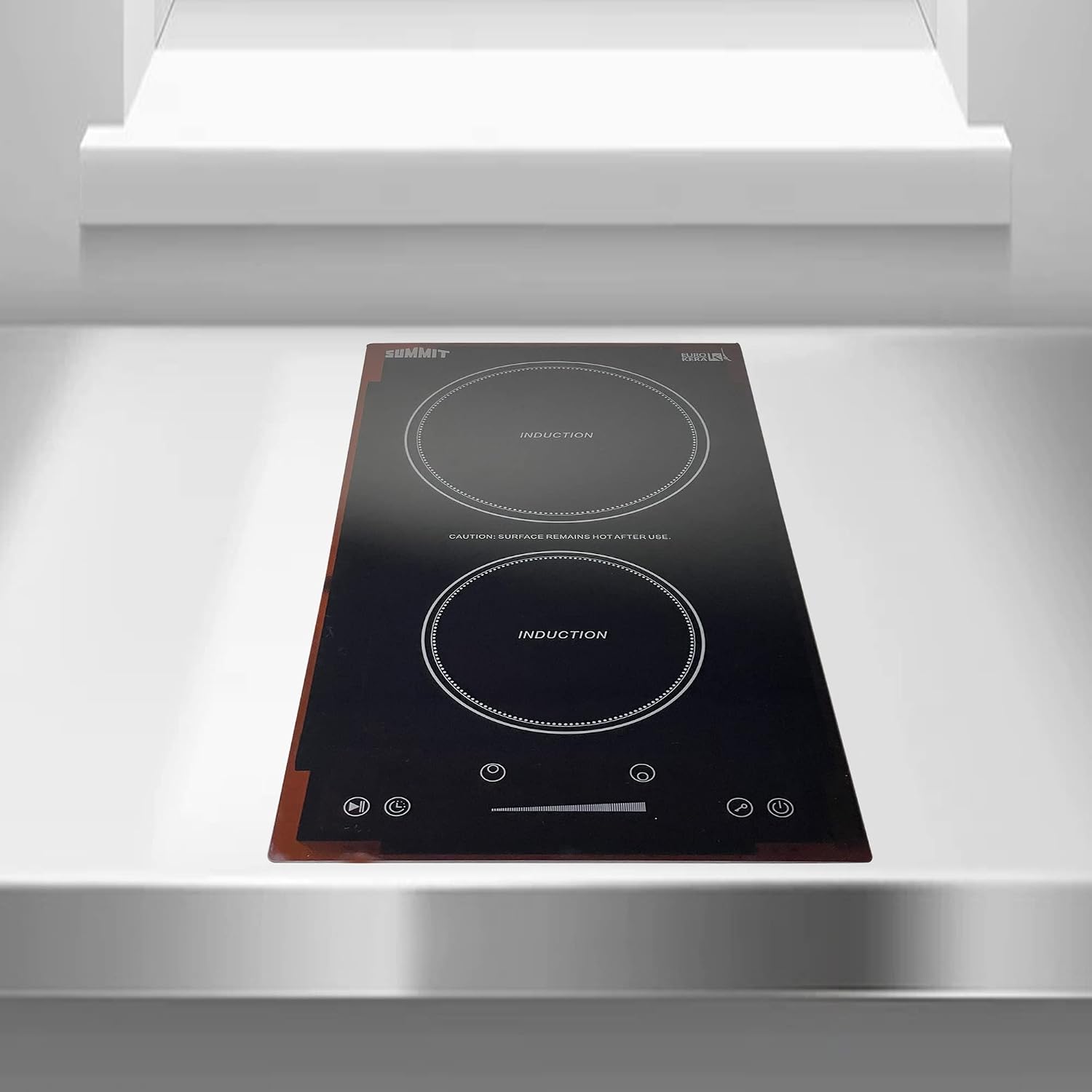 Summit 12' Induction Cooktop, 2 Cooking Zones, 115V Electric Cooktop, ADA Compliant Design, Black- SINC2B115