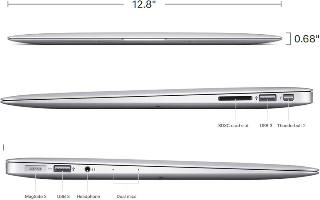 Apple Mid 2017 MacBook Air with 1.8GHz Intel Core i5, 13-inch, 8GB RAM, 256GB SSD, Silver (Renewed)