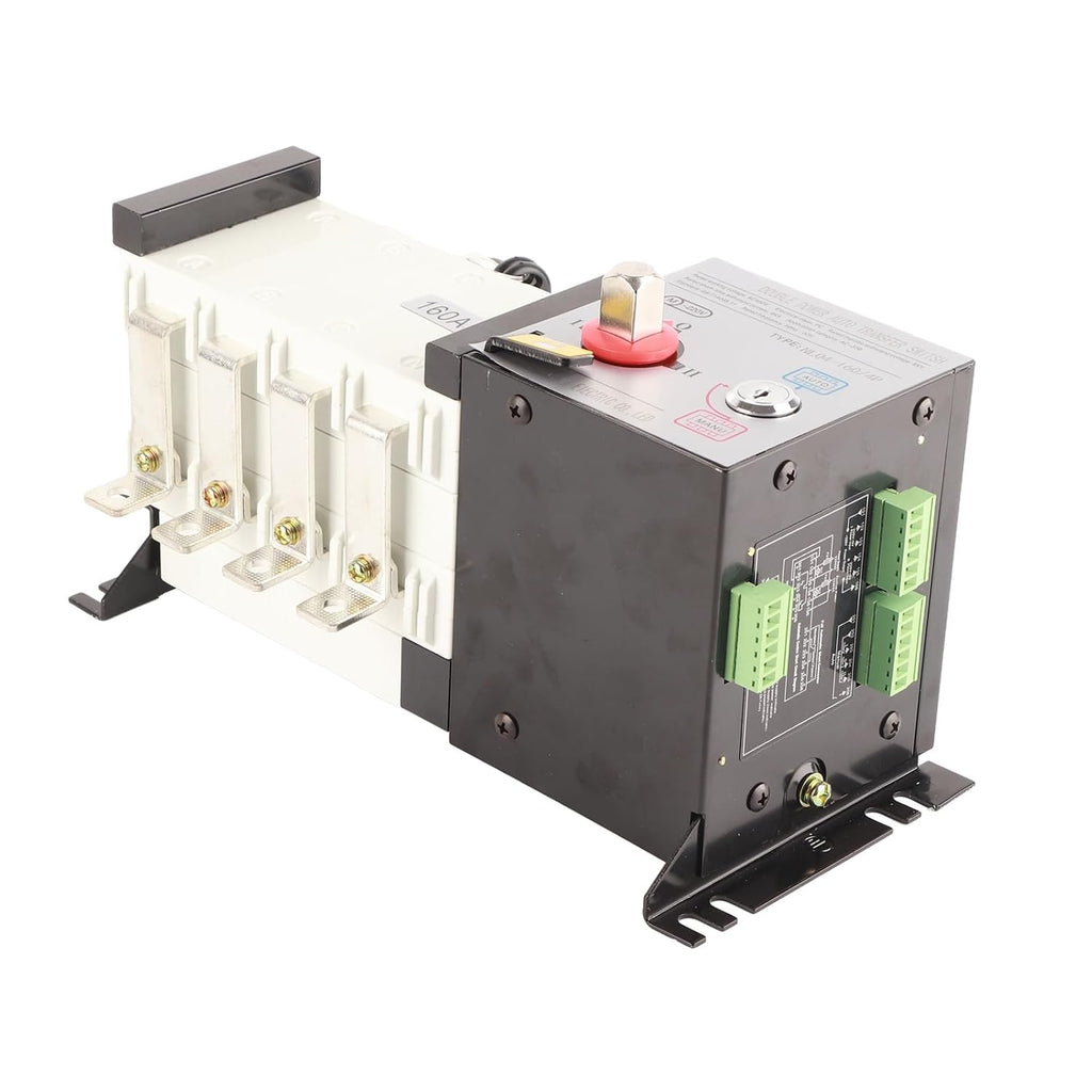 Generator Transfer Switch Dual Power Automatic Transfer Switch AC400V Advanced Technology Reliable Multi Protection for Home Office Buildings Public Places PC Material (160A)