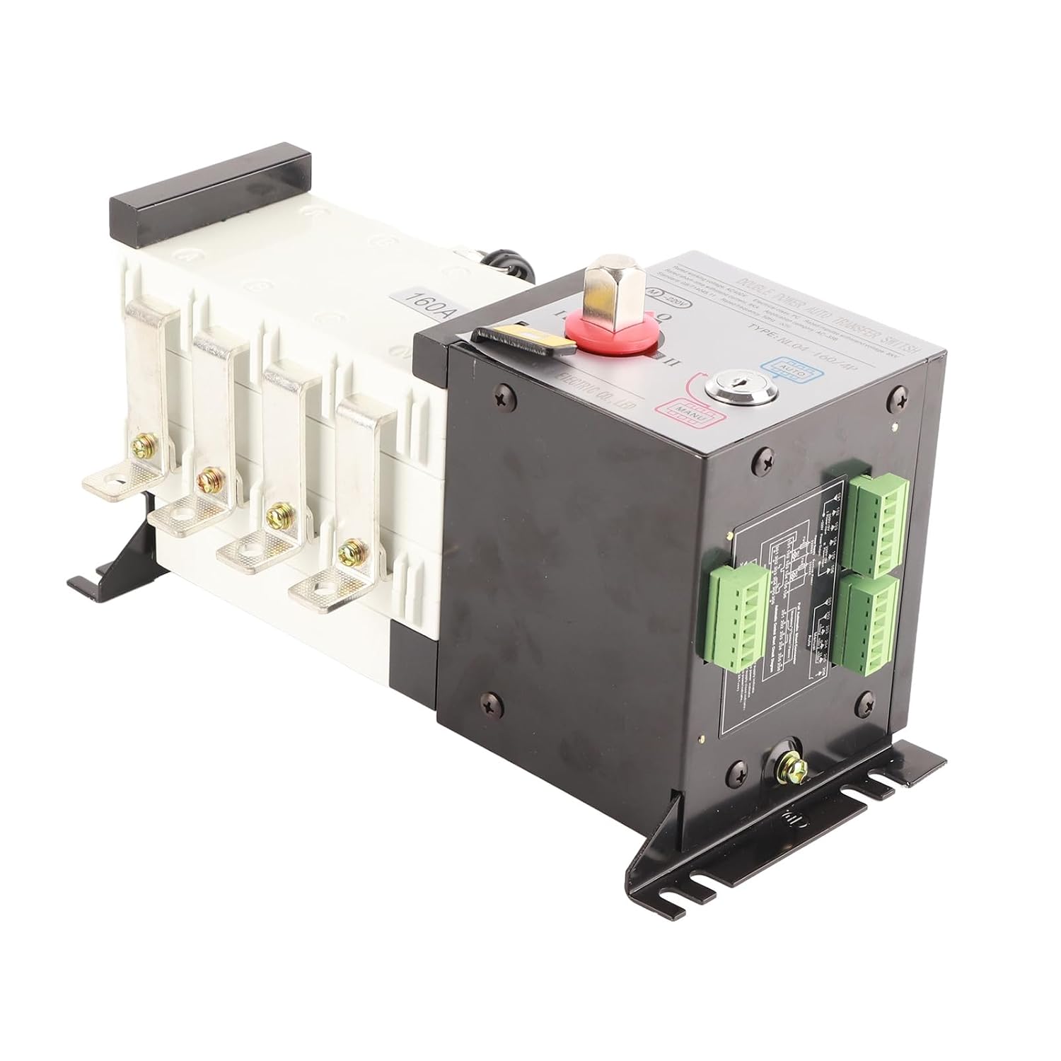 Generator Transfer Switch Dual Power Automatic Transfer Switch AC400V Advanced Technology Reliable Multi Protection for Home Office Buildings Public Places PC Material (160A)