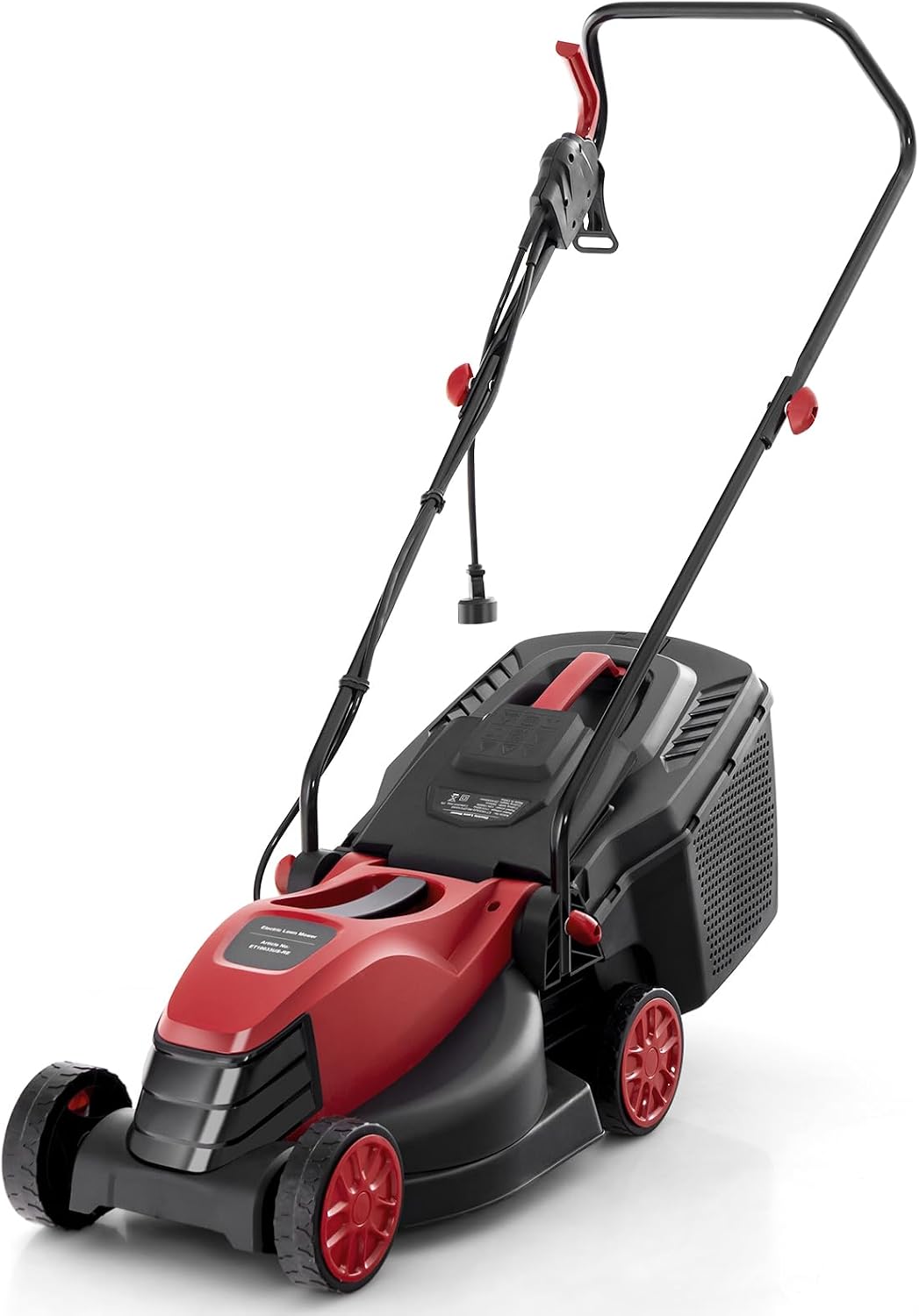Goplus Lawn Mower, Electric Lawn Mowers with Grass Collection Box, 12 AMP Motor, 14' Cutting Deck, 3 Adjustable Cutting Positions, Walk-Behind Small Corded Lawnmower for Garden Farm Yard