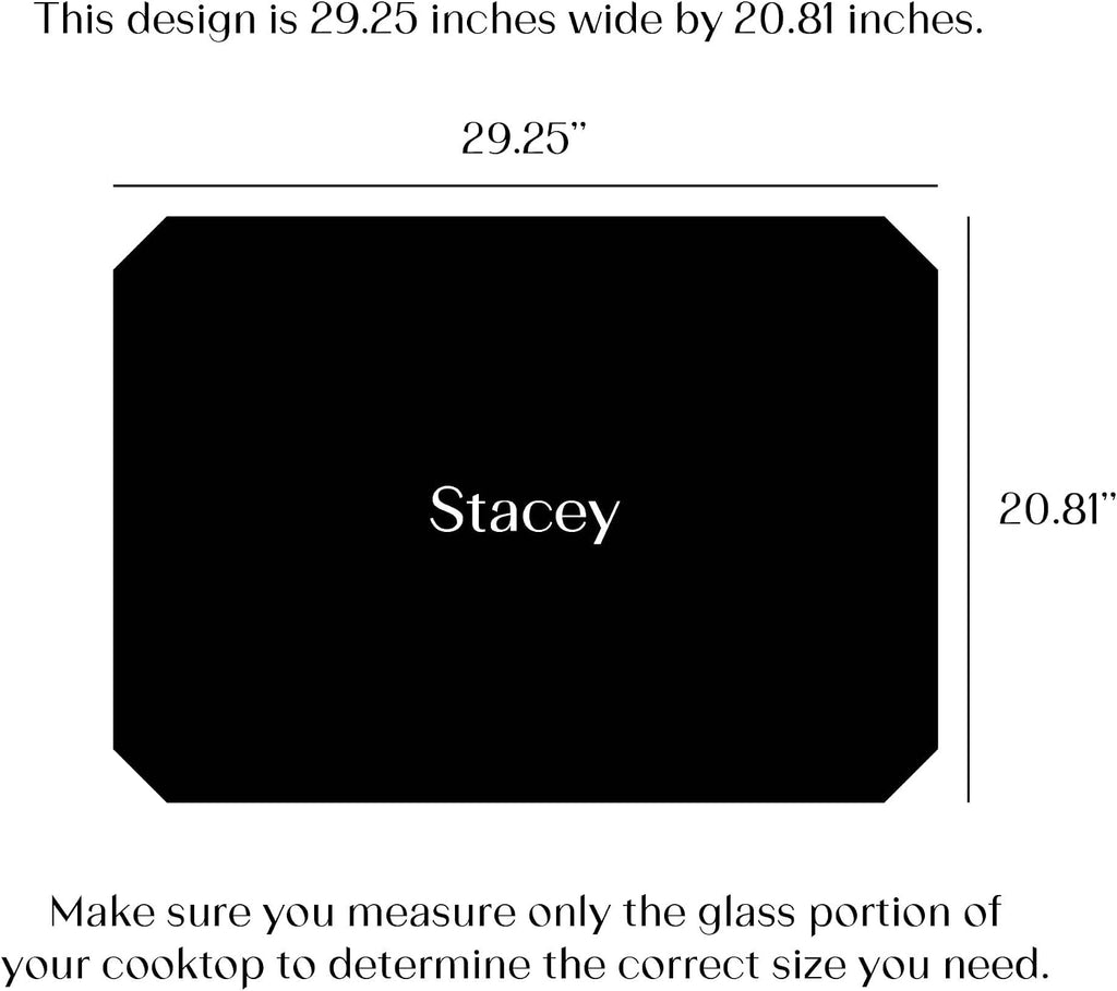 Electric Stove Cover Protector - Can be Used While Cooking - Glass Panel Overlay - Can Withstand over 1400 °F - Kitchen Essential for Cooktop Protection - Stacey (29.25 x 20.81)