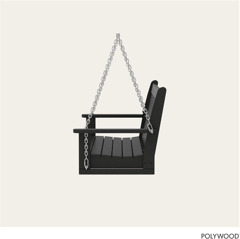 POLYWOOD GNS60BL Vineyard 60' Outdoor Swing, Black