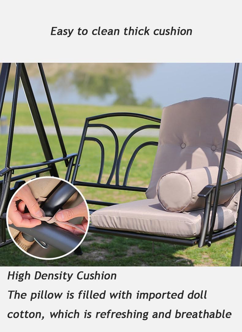 Outdoor Garden Hanging Double Rocking Chair Swing for Balcony Backyard Porch Hammock ()