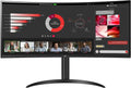 LG 34WR55QC-B 34' Curved UltraWide WQHD HDR 10 100Hz Monitor with USB Type-C, 3440x1440 Curved Display, 100Hz Refresh Rate, AMD FreeSync, Borderless Design