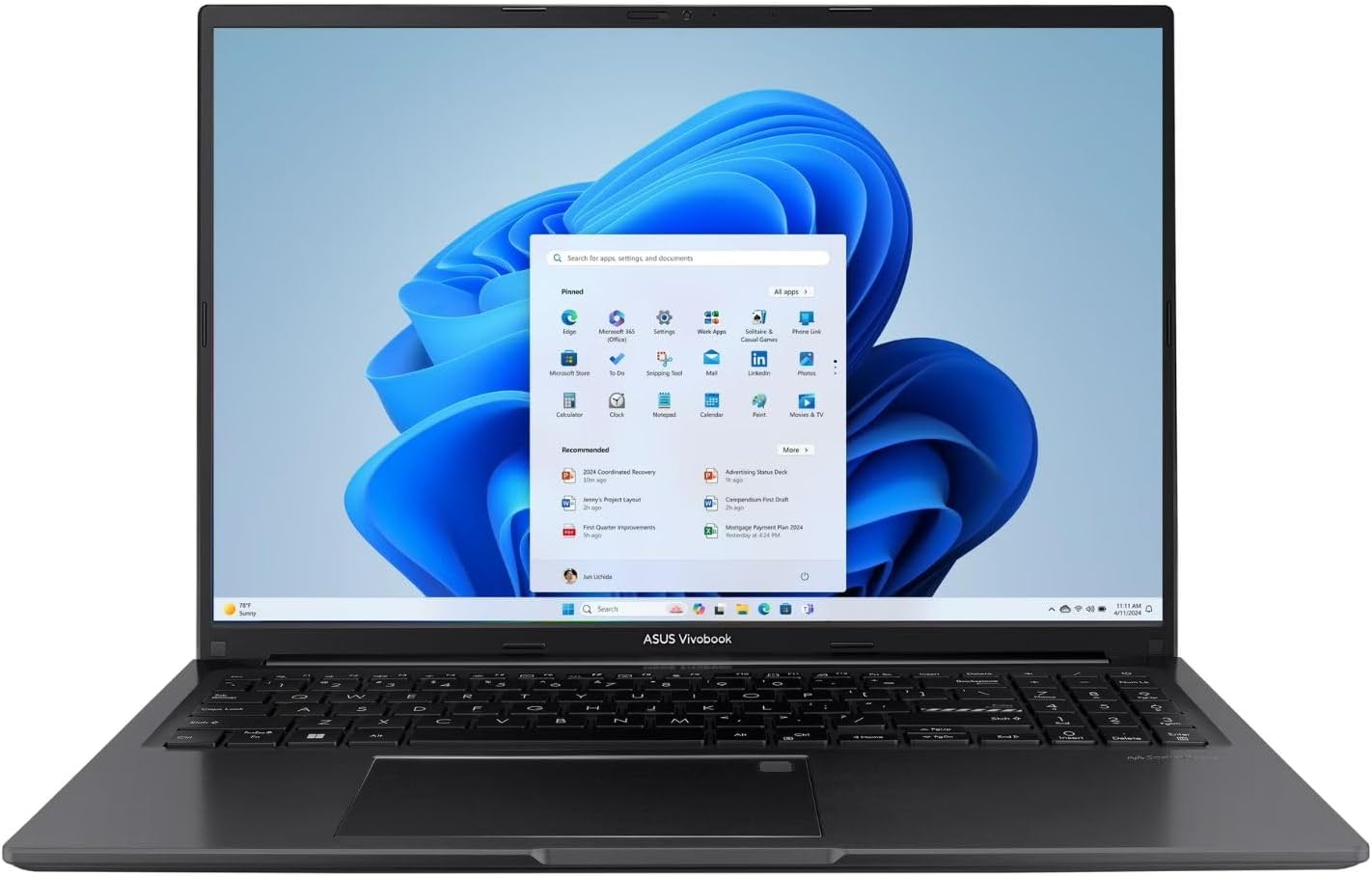 ASUS Vivobook 16' WUXGA Laptop Intel Core i7-1355U 16GB RAM 512GB SSD Intel Iris Xe Graphics Lightweight Portable Notebook Black Windows 11