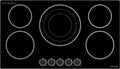 ThermoMate 36 Inch Electric Cooktop, 5 Burners Knob Control Built-in Ceramic Cooktop, 30' Radiant Electric Stove Top of 9000W with 9 Heat Levels, Hot Surface Indicator, 220-240v, Hard Wired