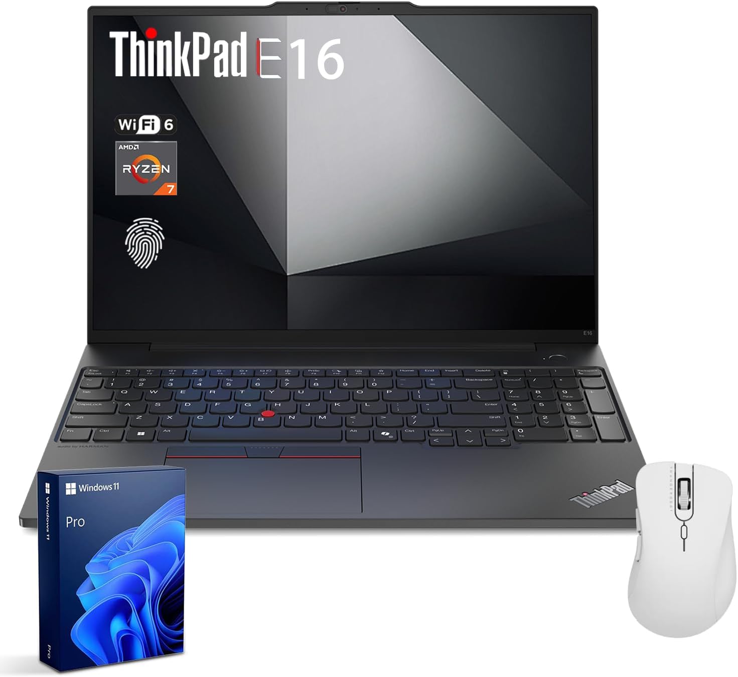Lenovo ThinkPad E16 Gen 2 Business Laptop, 16' FHD+, AMD Ryzen 7 7735U, 64GB DDR5 RAM, 2TB SSD, Fingerprint, Backlit Keyboard, HDMI, Wi-Fi 6, Windows 11 Pro, Black, w/Bundle