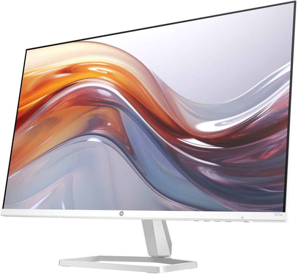 HP Series 5 527sa Monitor with Speakers (Replaces M27fwa) 27' 100Hz IPS FHD 99% sRGB 300 Nits Display, Adjustable Tilt, Flicker-Free, Anti-Glare, White/Silver w/DKZ USB Port Expander