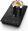 VBGK Double Induction Cooktop, 2300W 110V Portable Induction Cooktop with LED Touch Screen 9 Levels Settings,Electric cooktop with Child Safety Lock & Timer 2 burner