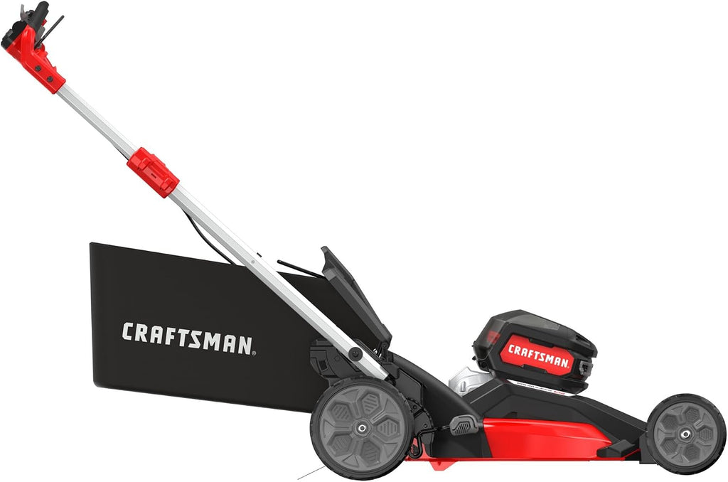 CRAFTSMAN V20 BRUSHLESS RP 21 in Rear Wheel Driver Mower, 2 x 9Ah Batteries and 2 Chargers Included, Up to 70 Min of Runtime, Self-Propelled, LED Headlights, Dual Blades (CMCMWSP320X2)