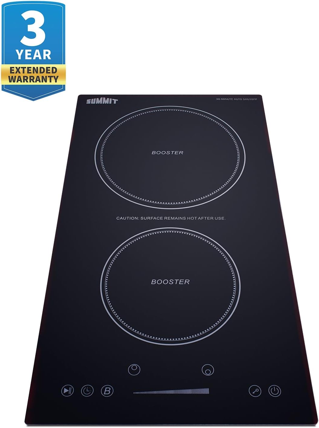 Summit 12' Induction Cooktop, 2 Cooking Zones, 208-240V Electric Cooktop With 30-Minute Safety Shutoff, ADA Compliant Design, Black - SINCH230V2B