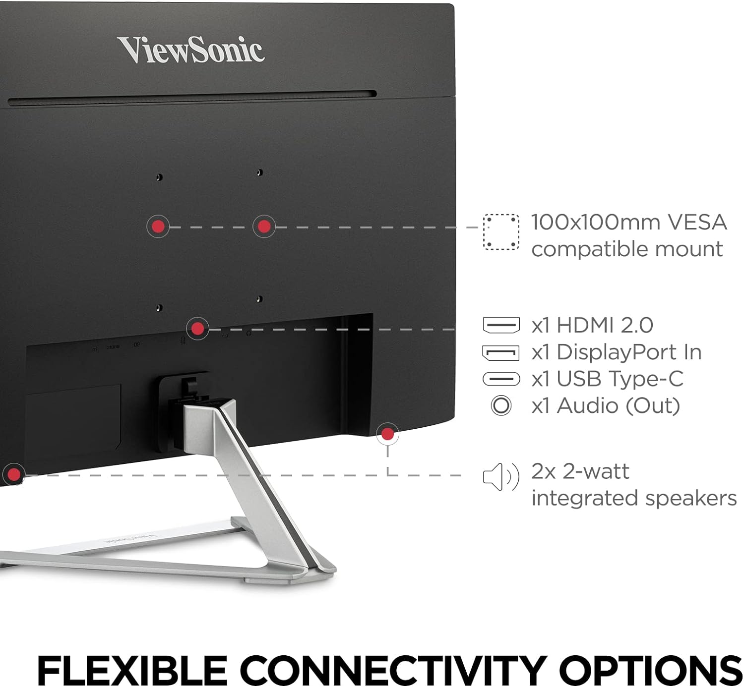 ViewSonic VX2776-4K-MHDU 27 Inch 4K UHD IPS Monitor, 65W USB C, HDR10 Content Support, Thin Bezels, HDMI and DisplayPort