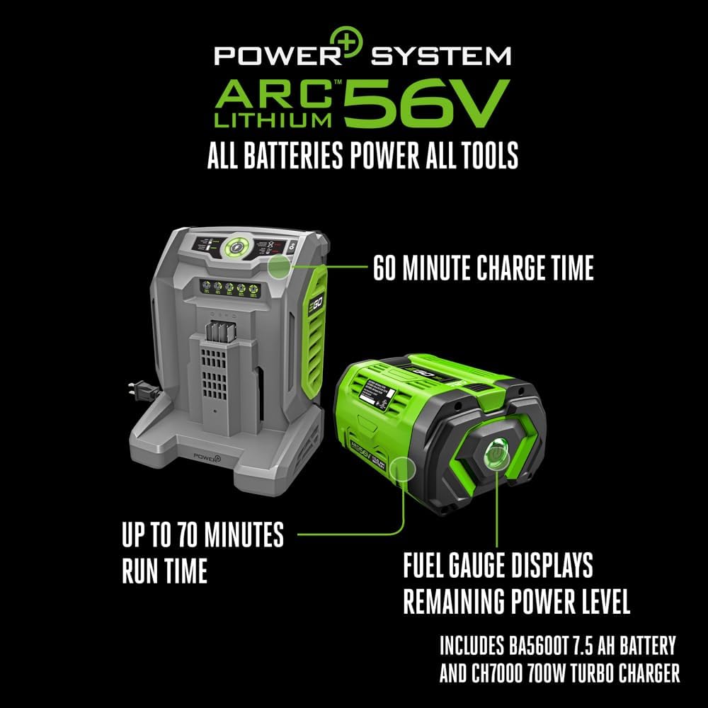 EGO POWER+ Electric Lawn Mower, Self-Propelled Cordless with 22' Aluminum Deck, Select Cut and Touch Drive, Includes 56V 10.0Ah Battery and Charger - LM2206SP