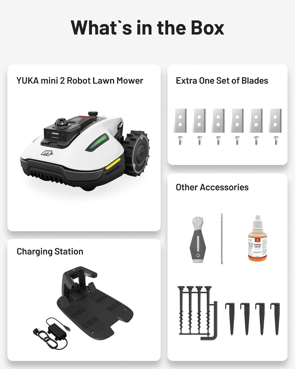 (2026 Upgrade) Mammotion YUKA mini 2 1000H Robotic Lawn Mower Reception 0.25 Acre, 360° LiDAR + AI Vision, 45% Slope, DropMow, Smart Battery Management,Cutting Heights 2.0'-3.5'